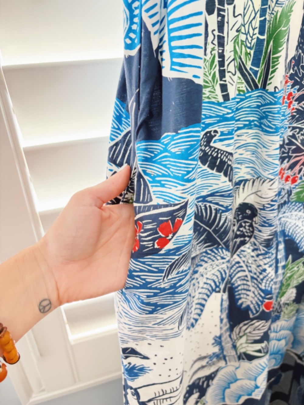FARM Rio Blue, White & Green Tropical Maxi Dress - Picture 5 of 12